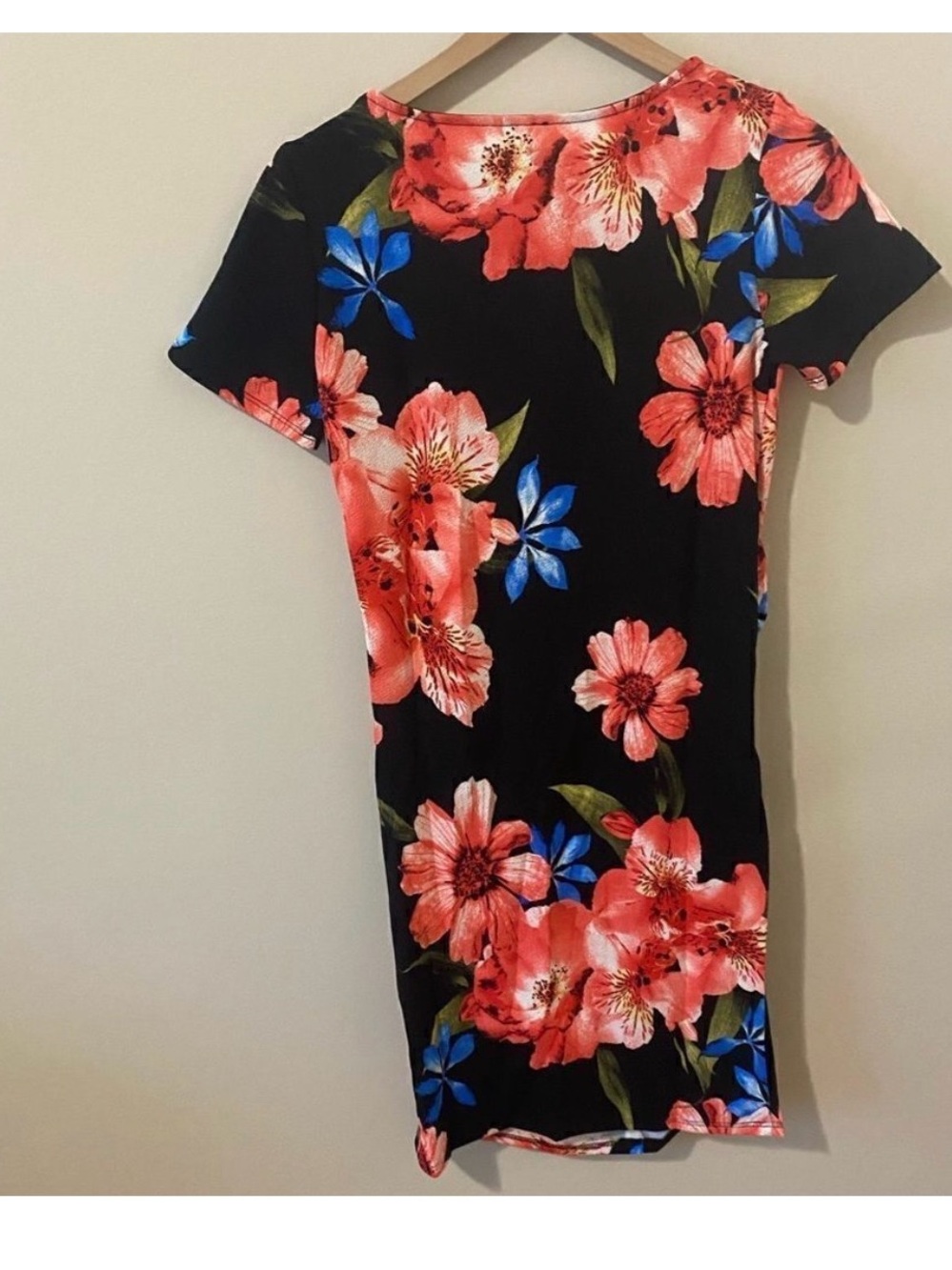PINKBLUSH Black Floral Fitted Maternity Dress